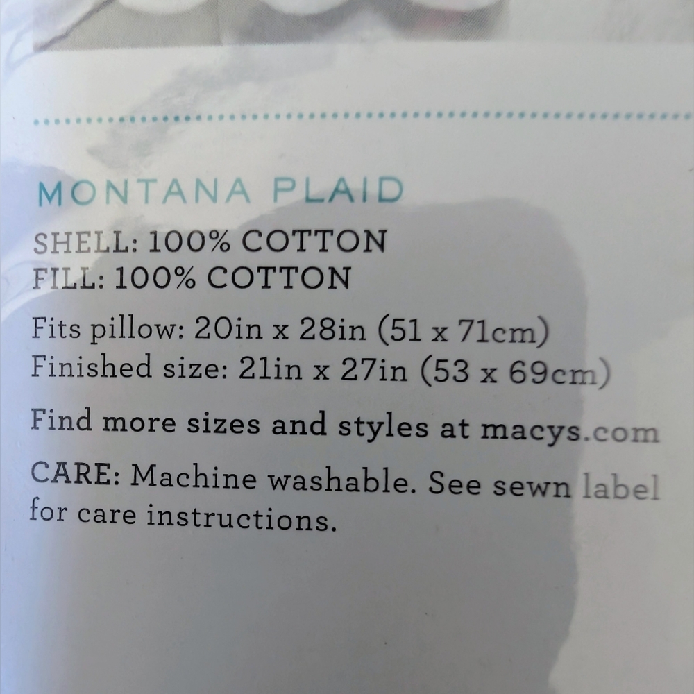 NIP Martha Stewart Montana Plaid Red Buffalo Check Quilted Standard Sham Cotton - Picture 8 of 10